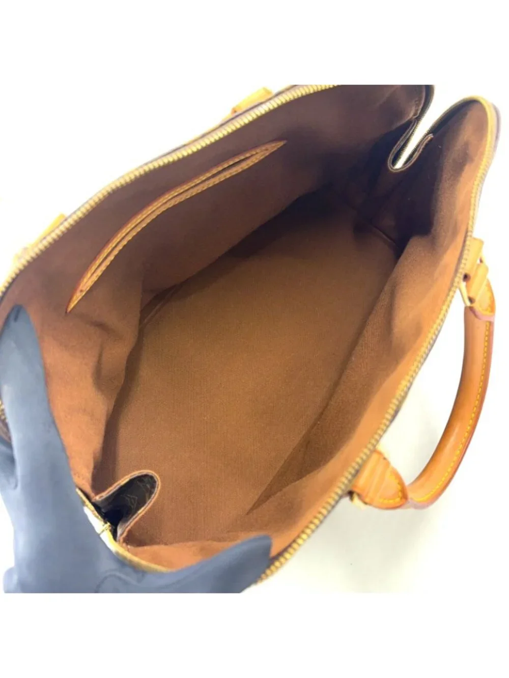 Louis Vuitton Alma PM Monogram Leather Brown Light Handbag Gold